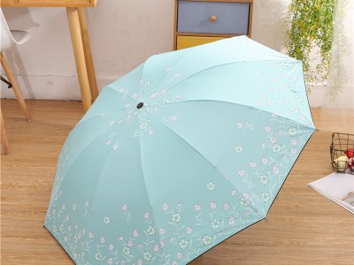 十骨加大加固夜来香三折晴雨伞 漂亮