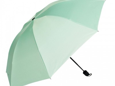 新款印刷logo防晒晴雨两用8骨折叠黑