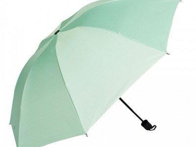新款定制logo防晒晴雨两用8骨折叠黑