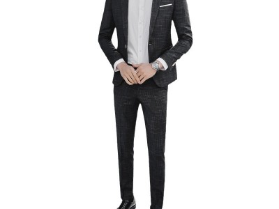 四季新款男式大码西服套装单扣文艺