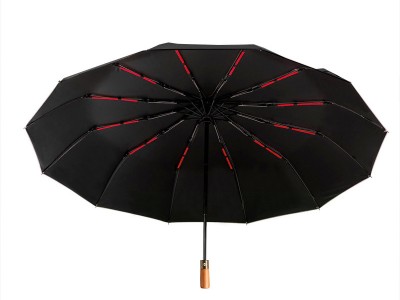 实木24骨全自动雨伞男士超大抗风黑