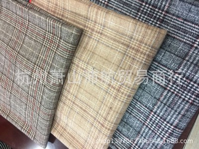 现货供应新款粗纺格子毛呢秋冬时尚