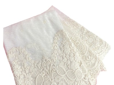 新款蕾丝绣花满幅面料fabric婚纱裙