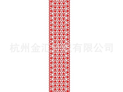 新情人节蕾丝桌旗装饰红色爱心桌旗