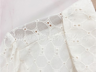 大机绣花 连衣裙衬衣服装面料 打孔
