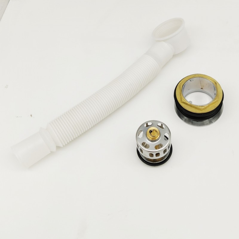 淋浴房配件 浴盆浴缸合金脚印脚踏弹跳式下水，可带伸缩排水管
