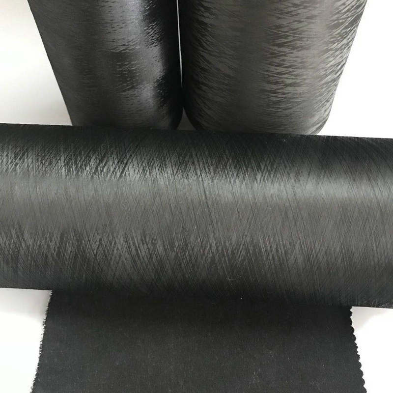 现货批发150D纱线涤纶DTY 针织特黑有色低弹丝聚酯纤维涤纶丝