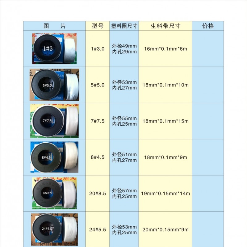 杭州萧山坎山昊昱密封材料厂聚四氟乙烯脱脂生料带密封带批发价