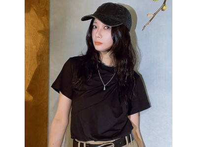 设计师女装 高纱织肤感棉胸口立裁拧