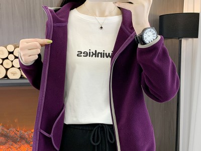 爆款户外秋冬撞色抓绒衣男女摇粒绒
