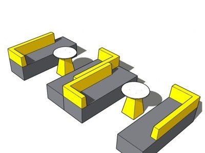 北欧现代设计师创意工作室组合卡座