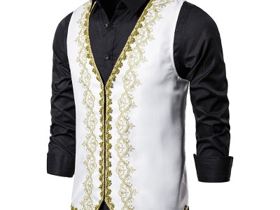 男士欧式镶金礼服宫廷装影楼服装黑