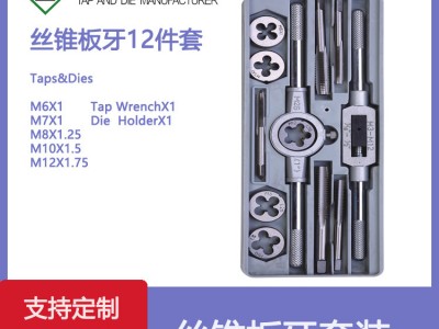厂家公制丝锥板牙12件套装 (大架) 1