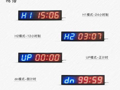 LED计时器健身房4英寸蓝加红教练倒