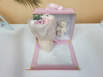 11cm关节熊领结泰迪熊挂件卡通花束