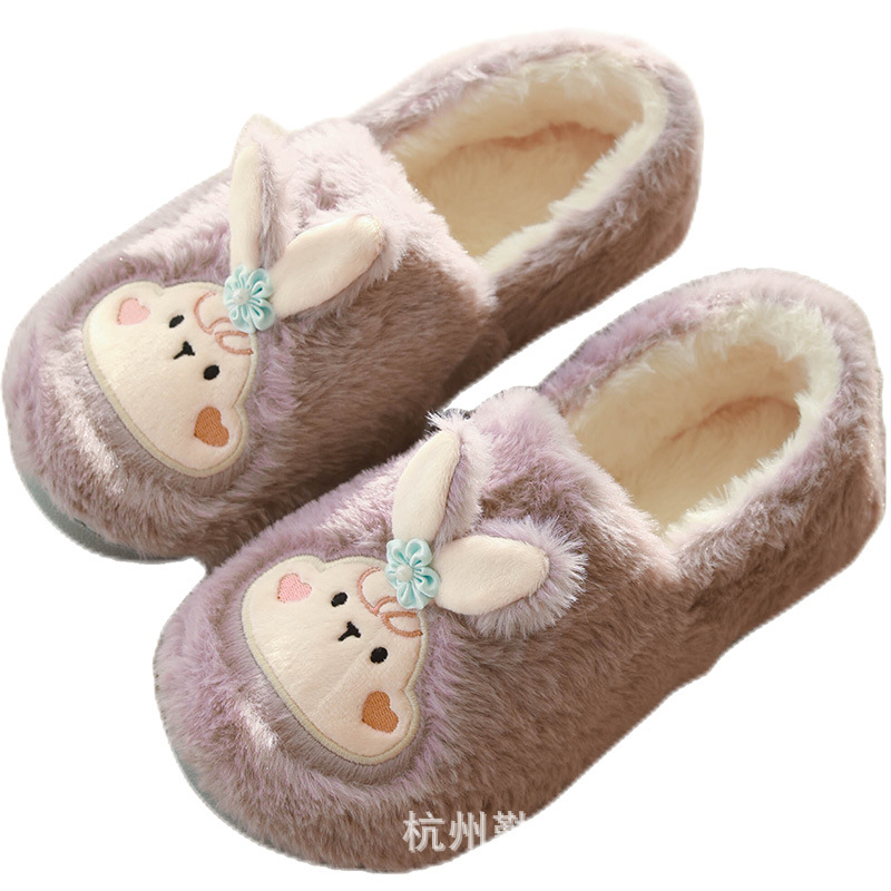 月子鞋冬季加绒包跟软底防滑室内可爱孕妇鞋子冬天保暖产妇产后鞋