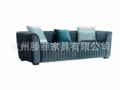 轻奢布艺三人沙发现代简约小户型客