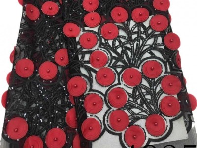 3D立体绣花 服装面料跨境批发分销 