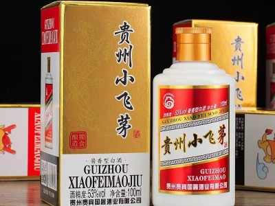 贵州小飞茅白酒整箱酱香型53度100ml