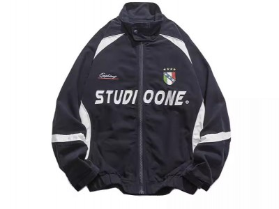 STUDIO ONE时尚潮牌刺绣撞色拼接立