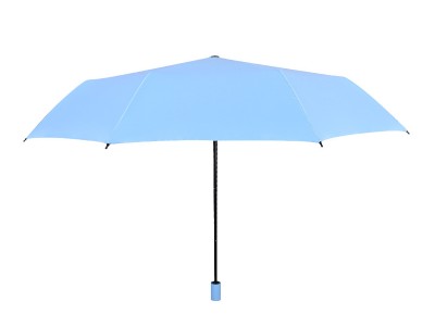 纯色简约高级感黑胶晴雨伞三折文艺