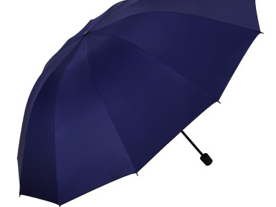 12骨超大折叠男士商务晴雨伞三折黑