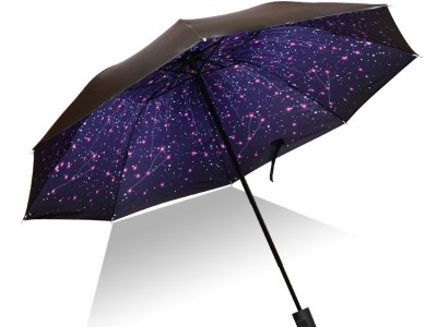 厂家批发太阳伞三折黑胶防晒女晴雨