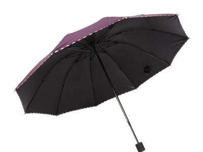 10骨三折纯色广告定制logo雨伞加大