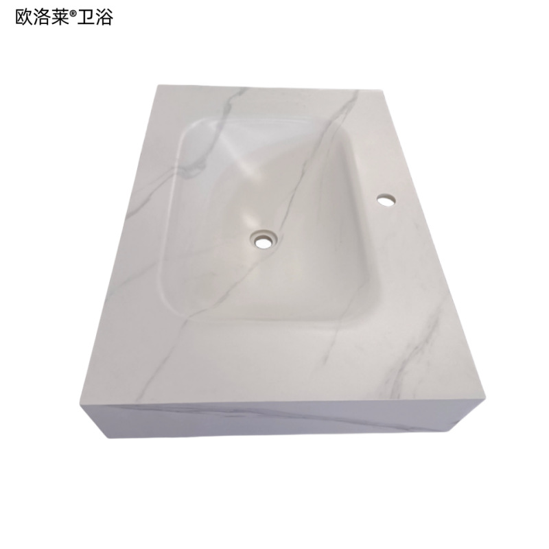 岩板热弯一体盆简约轻奢酒店风卫生间智能洗脸盆洗手池浴室柜组合