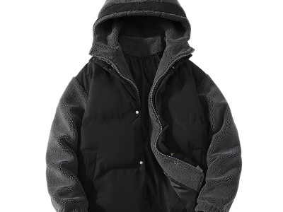24新款秋冬加绒加厚羊羔绒绵服潮男