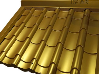 竹节金属仿古琉璃瓦 彩钢仿古瓦 复