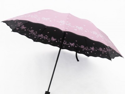 天女伞 包邮 10骨波浪双面蝶恋花 黑