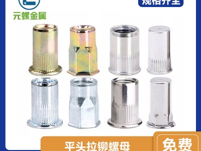 平头拉铆螺母/拉卯螺母/铆螺母/拉母
