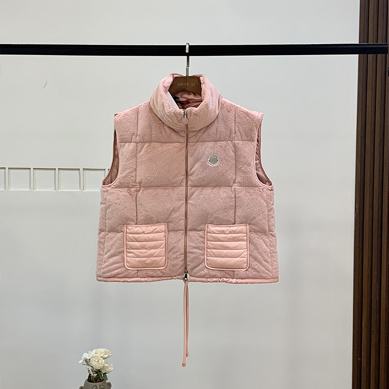 高版本法mc家马甲羽绒服减龄可爱少女风百搭保暖立领无袖外套冬季