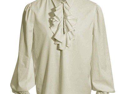 2024新款男式舞台表演服纯色荷叶边