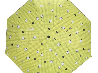 新品小清新三折手动黑胶防晒雨伞厂