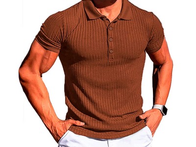 男士跑步运动健身服 夏季高弹力竖条
