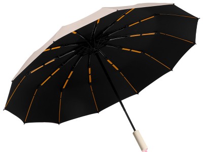 12骨全自动晴雨两用双人伞黑胶遮阳