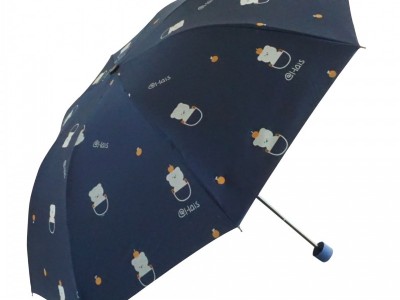 口袋小熊晴雨两用遮阳伞卡通批发晴