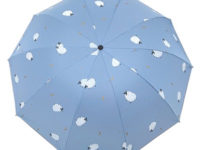 三折伞十骨黑胶手动防晒遮阳伞户外