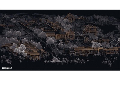 2022描金立体新工艺高端壁画新中式