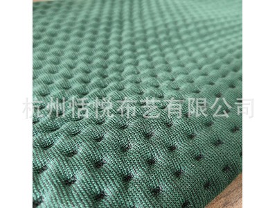 网红空气层针织沙发面料  墨绿色沙