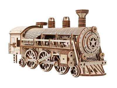 有格DIY木质蒸汽火车3D立体拼图高难