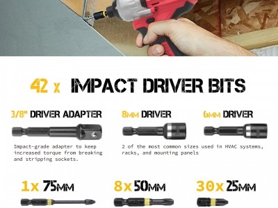 Hi-Spec 44件套S2冲击批头组套 电动