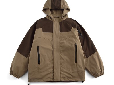 南夏乔装冬季宽松拼色连帽棉服日潮