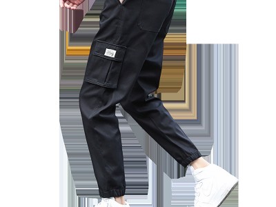 秋冬男士工装裤宽松九分束脚裤青少
