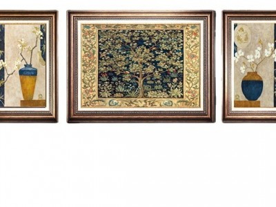 客厅装饰画沙发背景墙画欧式三联画