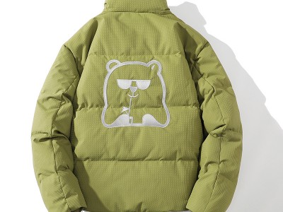 新款冬季羽绒服男潮牌小熊立领青少
