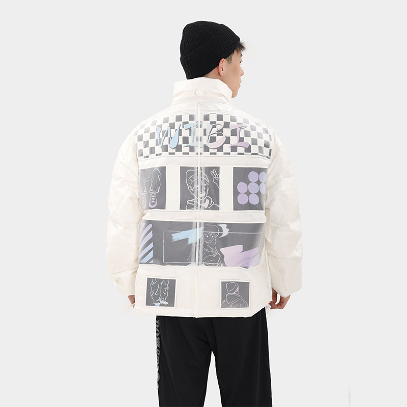 冬季新款羽绒服男创意防风防水免洗潮牌情侣羽绒外套男B96