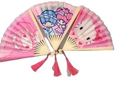 供应竹子蕾丝刀扇，女扇，蕾丝布扇